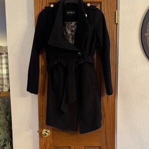 GUESS Women's Elegant Black Trench Coat